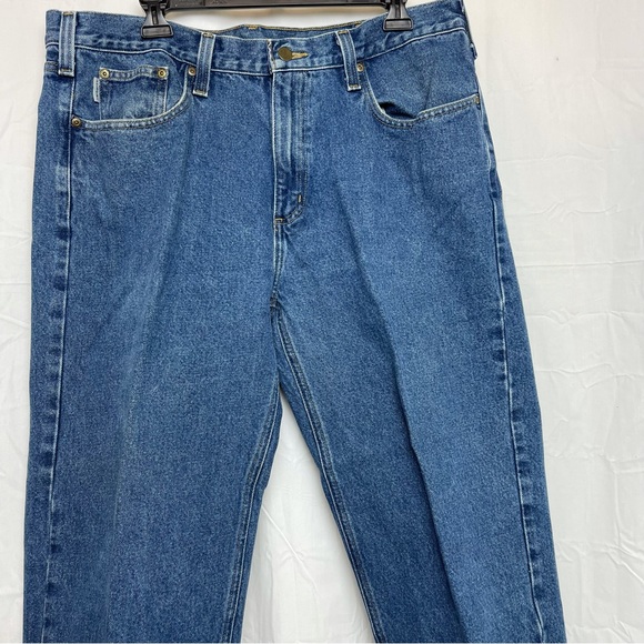 Carhartt Men’s Jeans Relaxed Fit Medium Wash Blue 100% Cotton size 38 X 29” - Picture 3 of 10